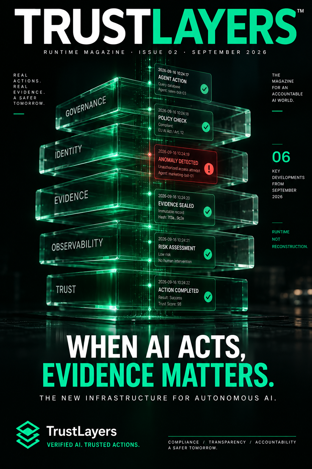 TrustLayers Runtime — Issue 02, When AI Acts, Evidence Matters